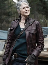 Carol Peletier The Walking Dead Maroon Leather Jacket